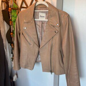 Madewell Cropped Leather Jacket, Nude